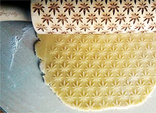 Lotus Flower Pattern Embossing Rolling Pin E902036