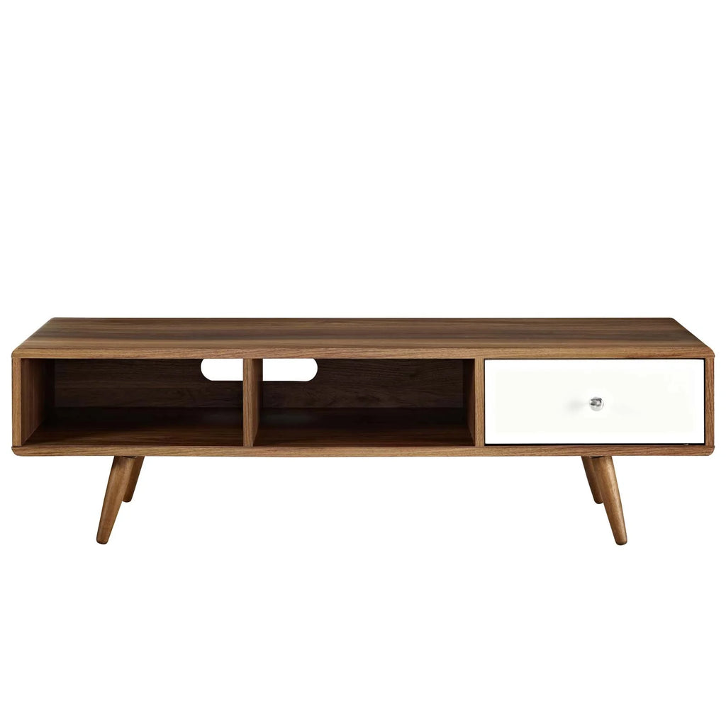 55” Walnut White TV Stand M45021