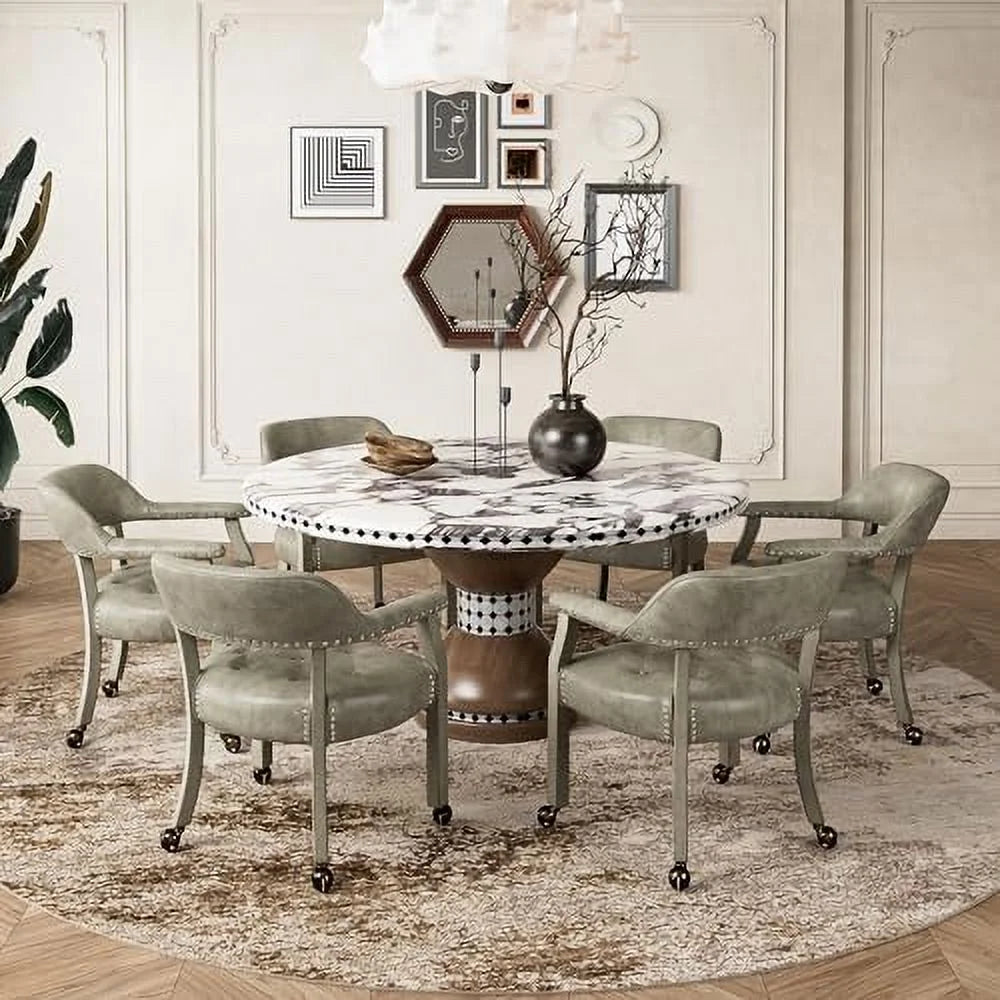 Dining Chair with Casters & Arms A2176