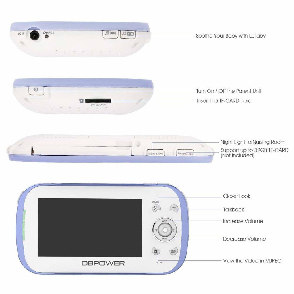 4.3" LCD Video Baby Monitor with 270 Pan-Tilt-Zoom O973