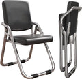 Folding Ergonomic Padded Office Chair Steel Frame Black N961