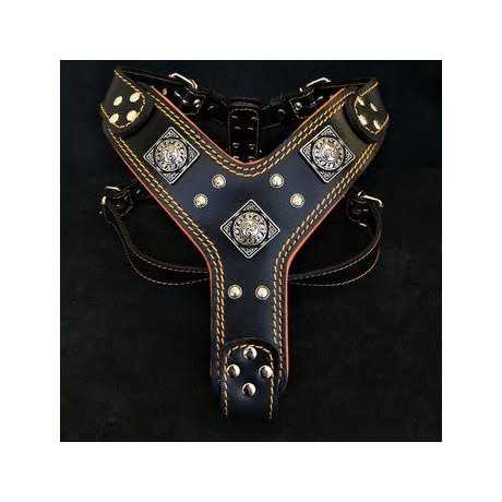 Dog Leather Harness Q6626