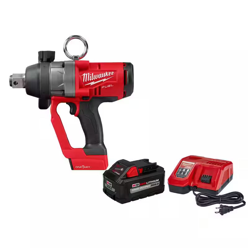 18V Lithium-Ion Brushless Cordless 1 in. Impact Wrench with Friction Ring & 8.0Ah Battery Starter Kit G52983