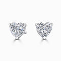 14K White Gold Heart Cut Diamond Stud Earrings N230