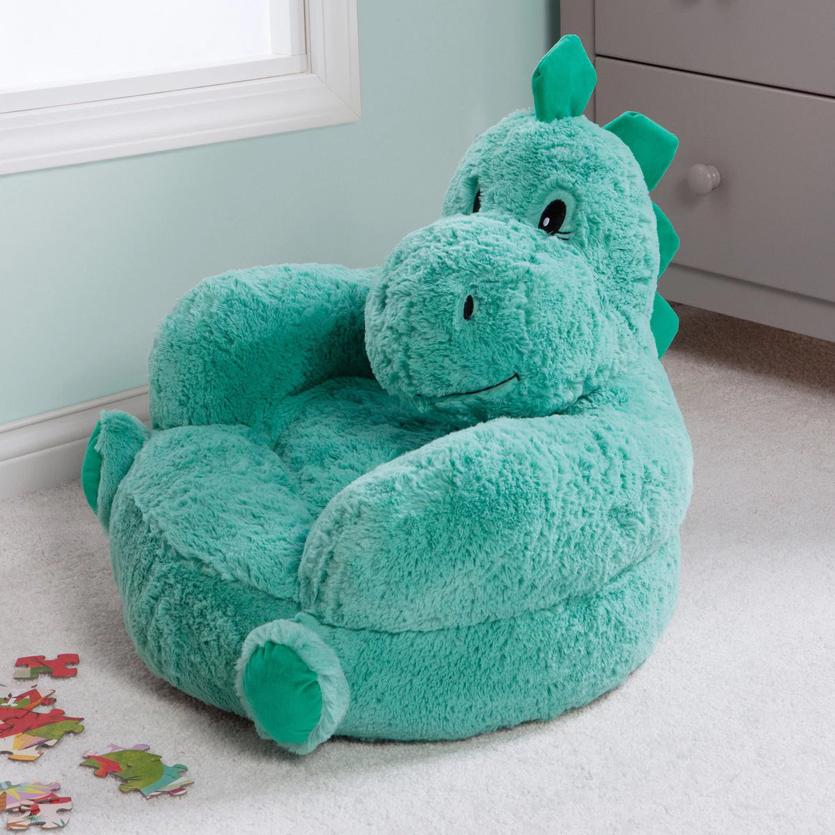 Teal and Green Dinosaur Plush Chair G833035