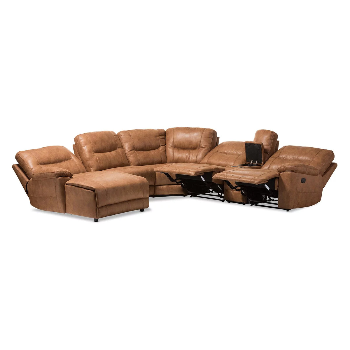 Light Brown 6 Piece Reclining Sectional L79255