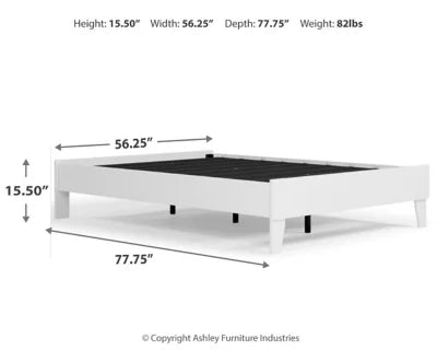 White Full Platform Bed M9478