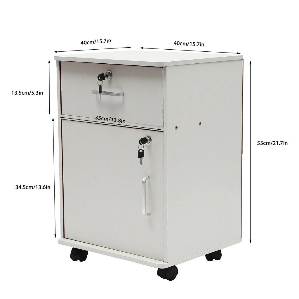 2 Tier Rolling File Cabinet with Lock Q8389