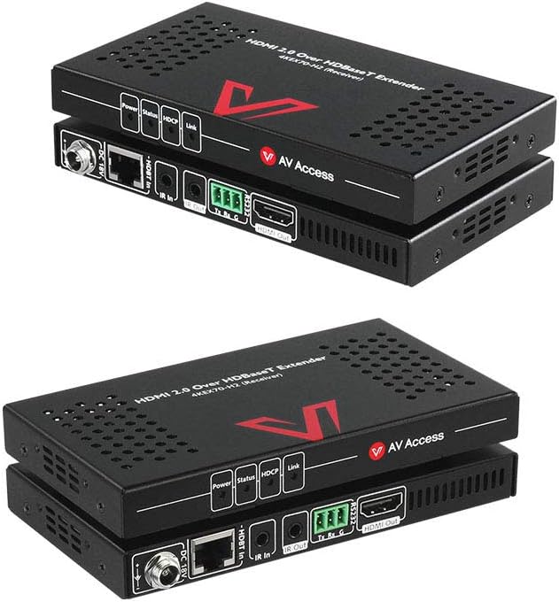 HDMI 2.0 HDBaseT HDMI Extender Over Single Cat5e/6a/Cat7 Ethernet 4K@60Hz 130ft, 1080P@120Hz 230ft, PoE IR RS232 HDCP2.2, HDR, CEC, EDID A2708