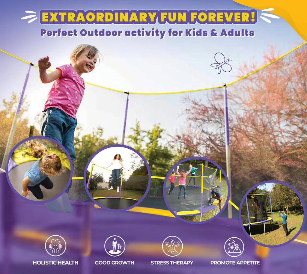 9 FT Round Trampoline Set with Safety Enclosure F474116