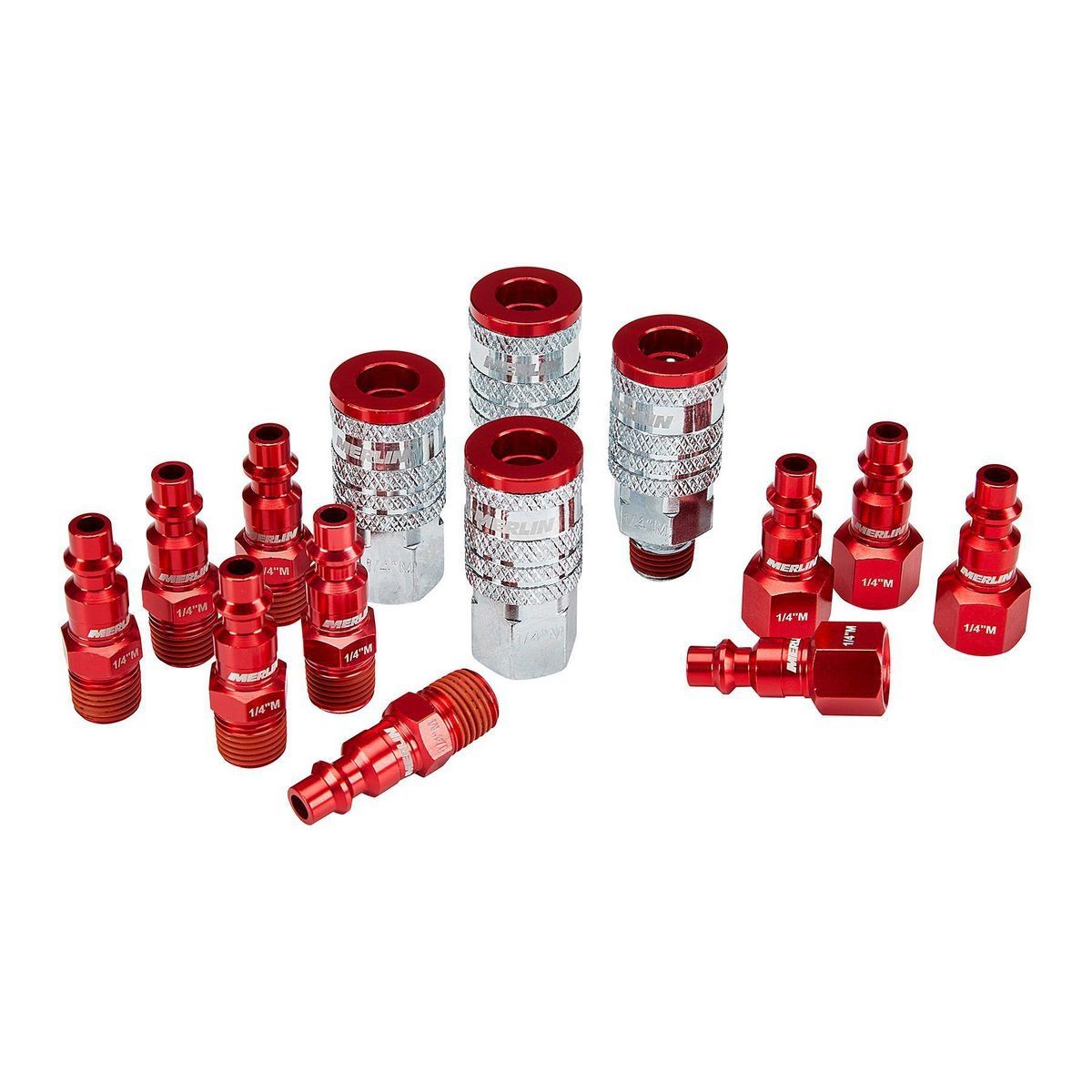 1/4 in. Color-Coded Industrial Coupler and Plug Set, 14-Piece B526