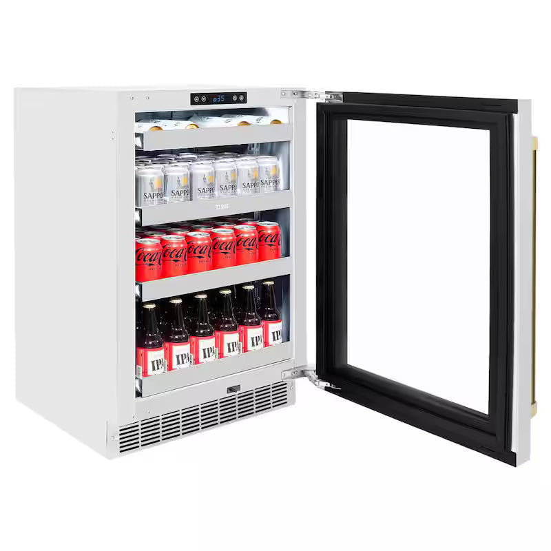 24 in. Single Zone Beverage Fridge with Glass Door Q251