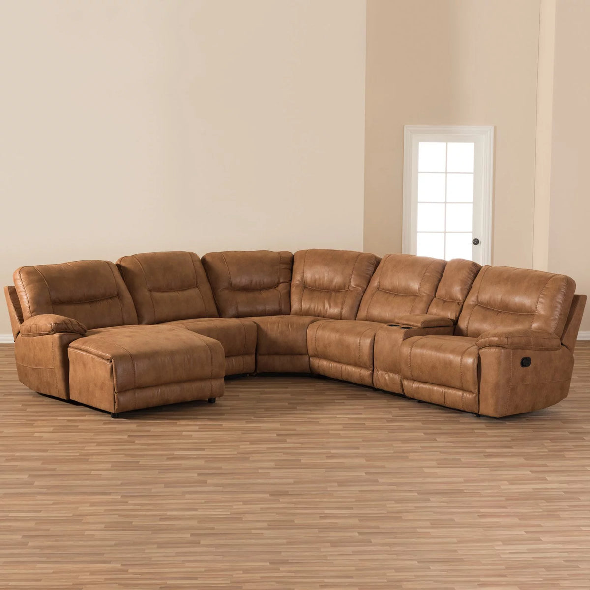 Light Brown 6 Piece Reclining Sectional L79255