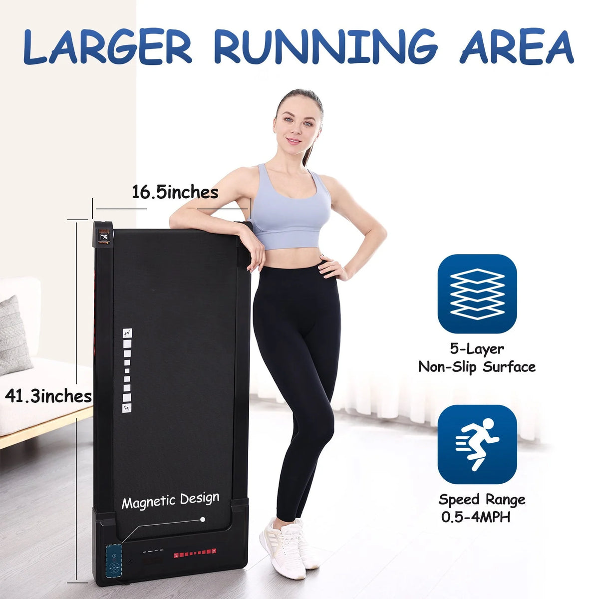 Walking Pad Treadmill 265 lbs Capacity with Remote Control R99497