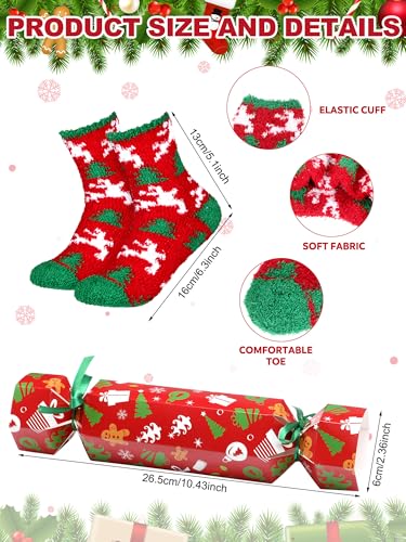 48 Pcs Fuzzy Christmas Socks and Candy Gift Boxes C736