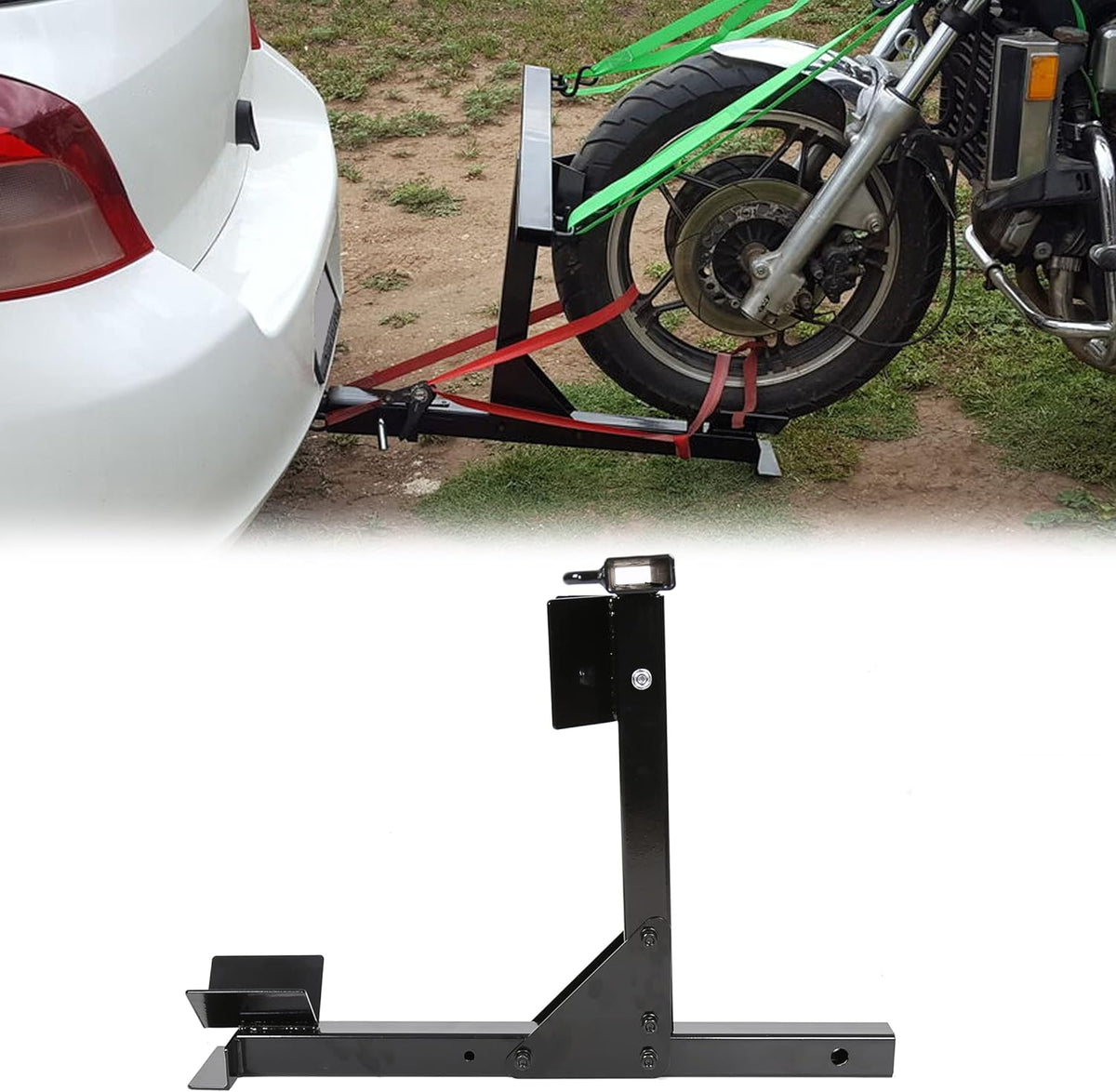 Black Motorcycle Trailer Carrier Tow Hitch Rack F693