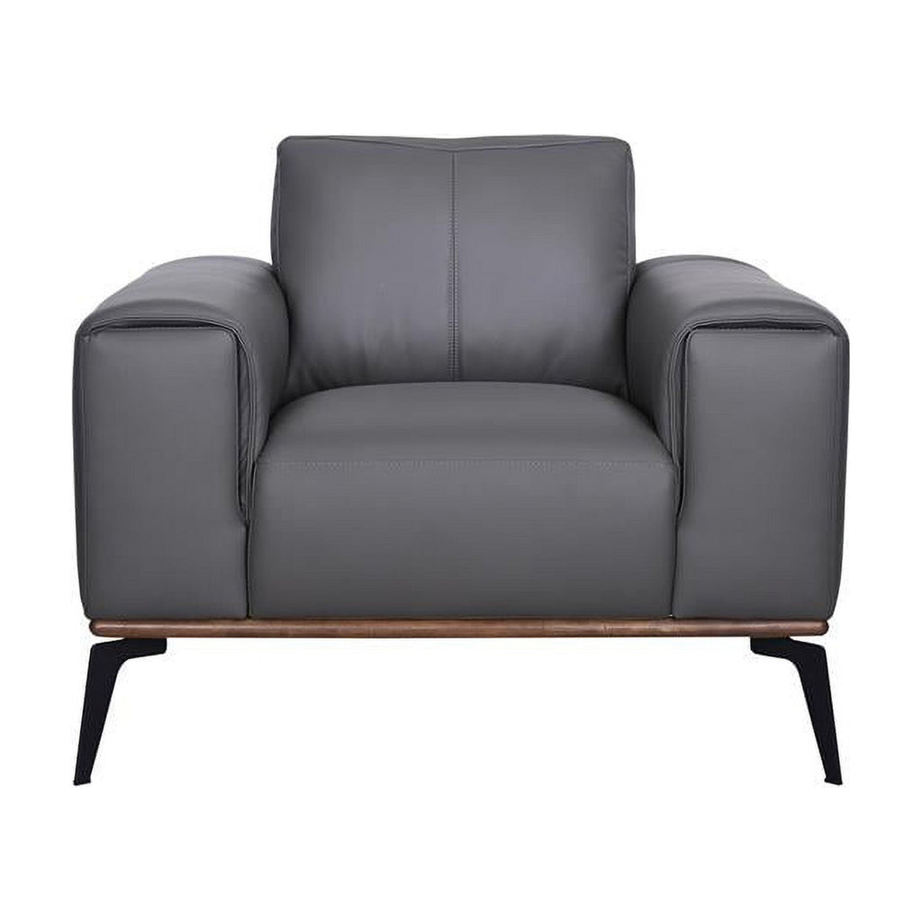 Gray Top Grain Leather Chair D622614