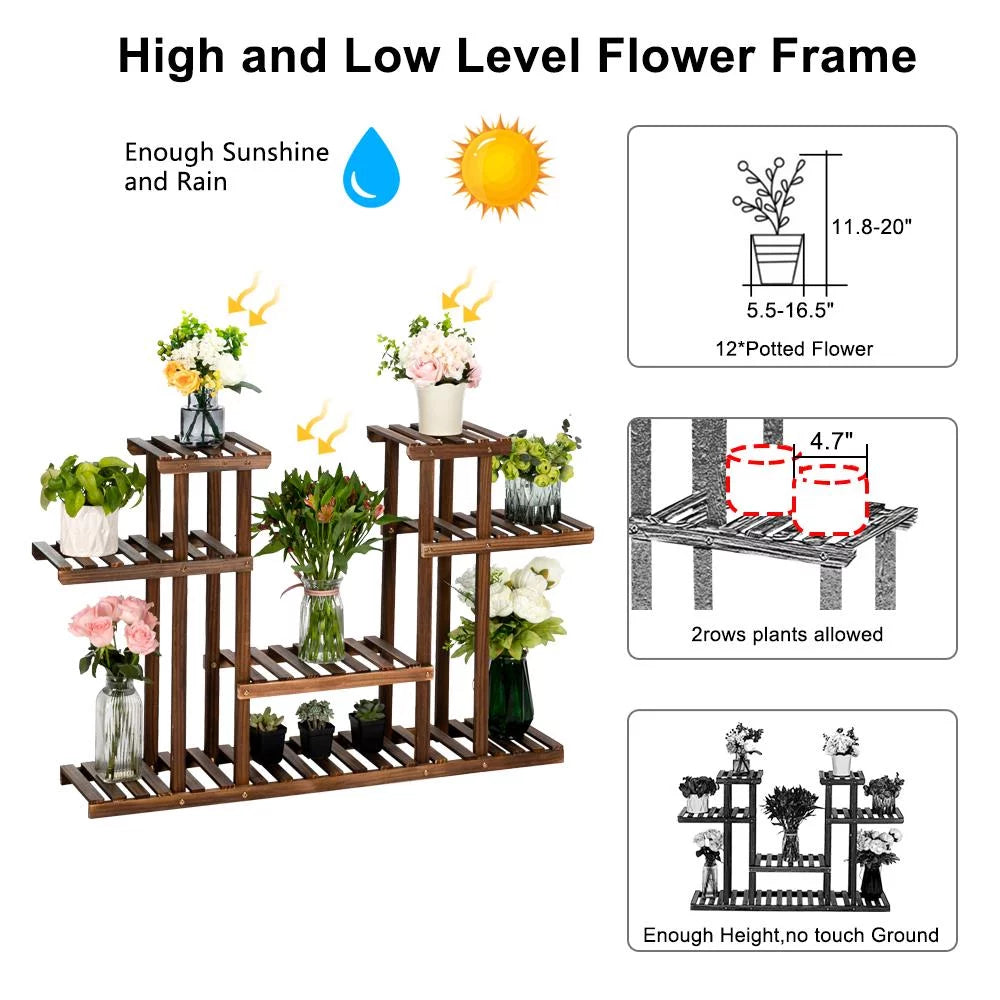 8-Tier Wood Plant Stand T68254