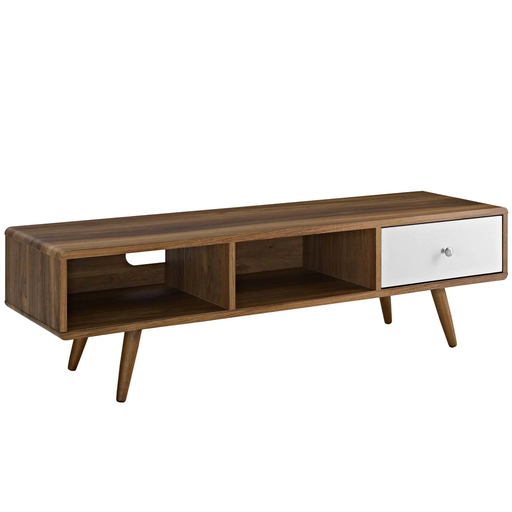 55” Walnut White TV Stand M45021