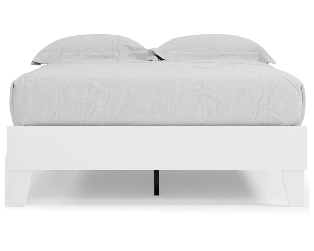 White Full Platform Bed M9478