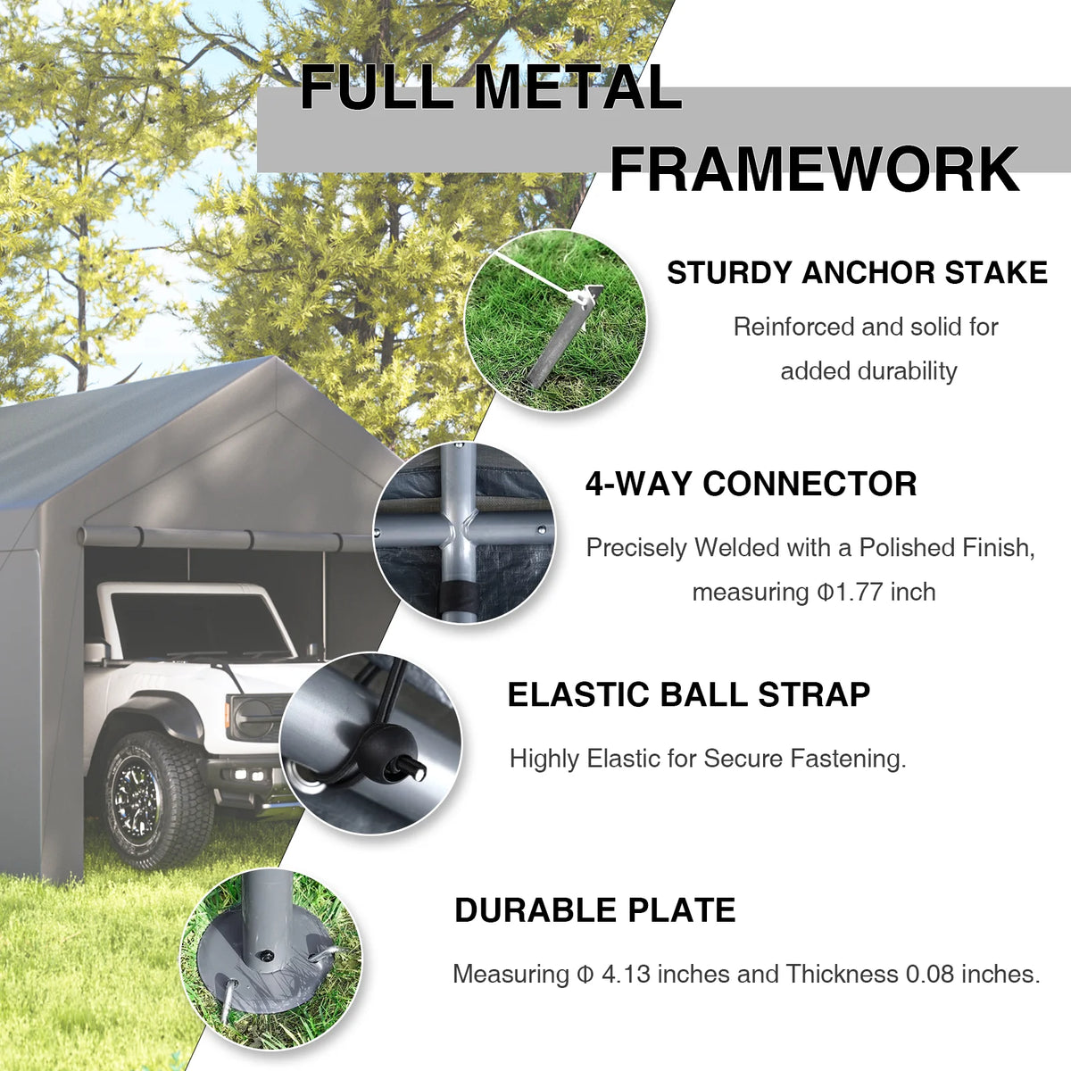 10 x 20 ft Outdoor Canopy Carport H138