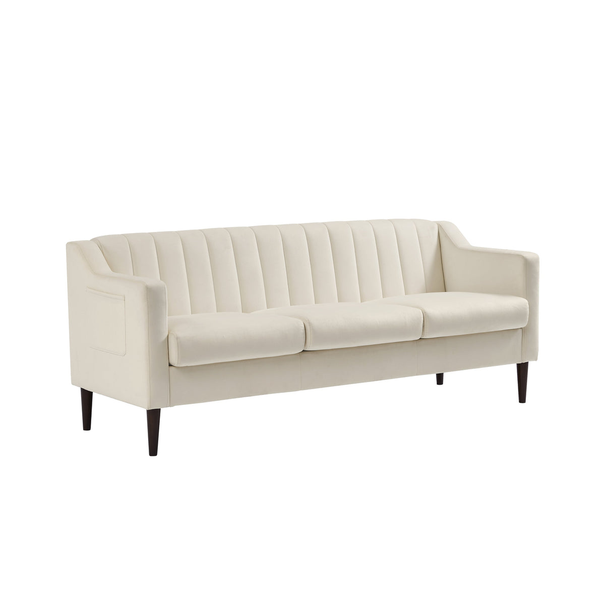 White Convertible Velvet Sofa Bed V83634