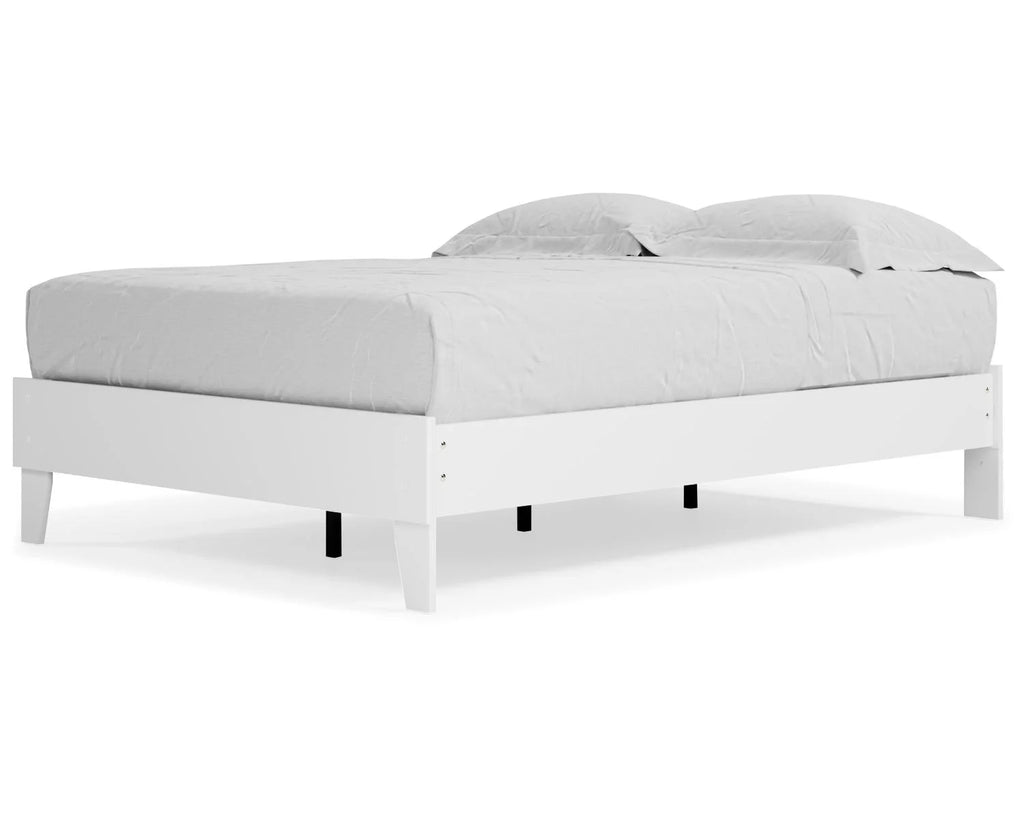White Full Platform Bed M9478