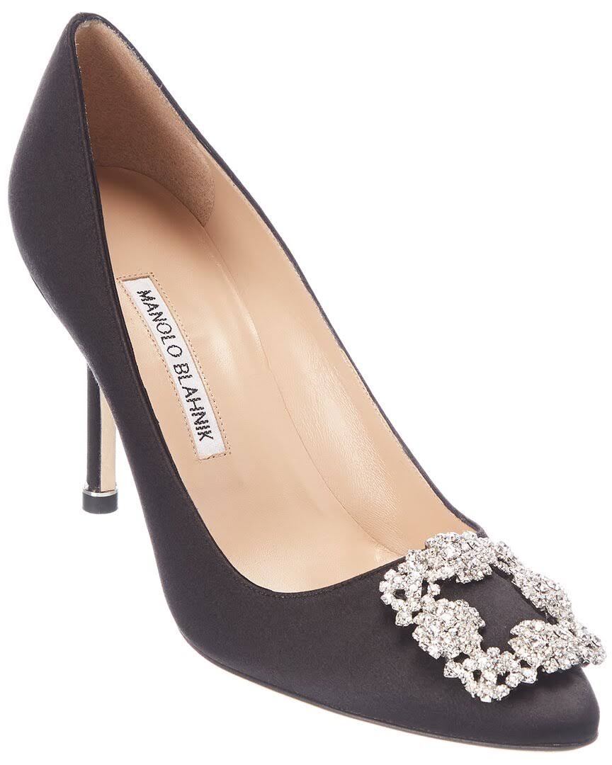 Black Satin Pump I1328
