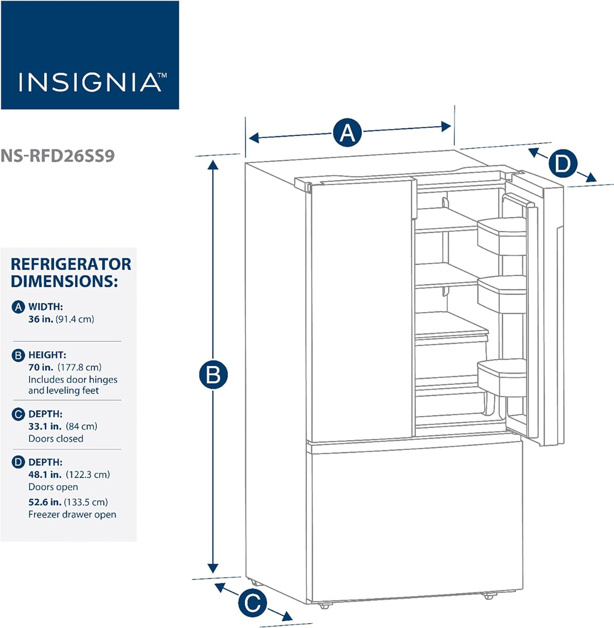 26.6 Cu. Ft. French Door Refrigerator N483