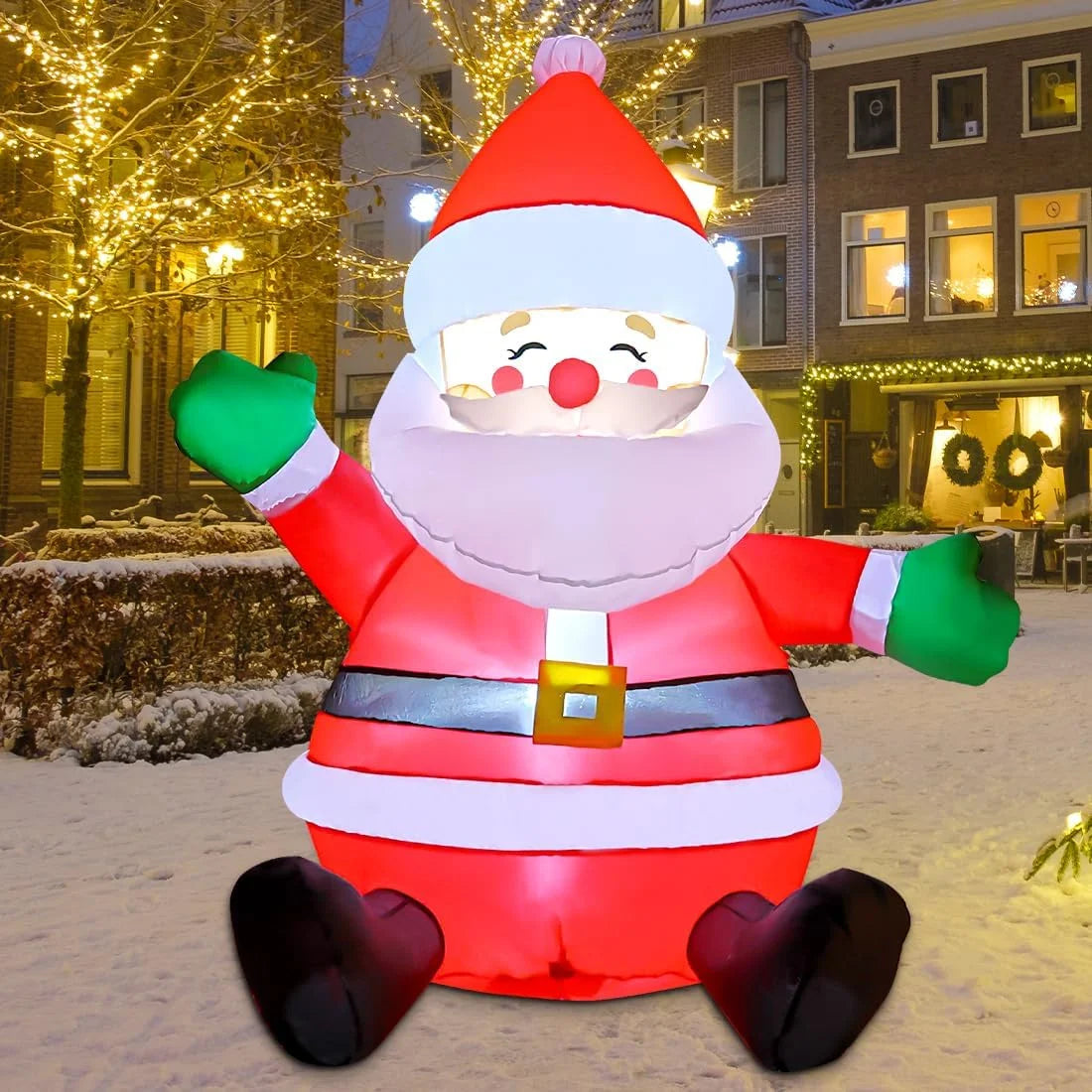 5 FT Christmas Inflatable Sitting Santa Claus with LED Lights V745