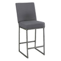 Dark Gray Metal Barstool with Faux Leather Z97798