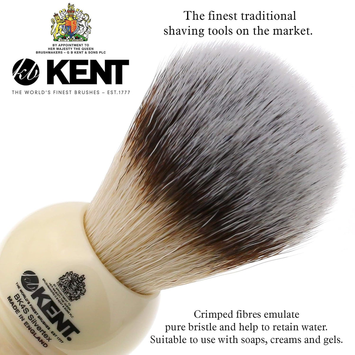 Shaving Brush with Synthetic Bristles and Resin Handle, Pack of 2 L46049