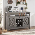 White 47 Kitchen Buffet Storage Cabinet with Barn Door V93877