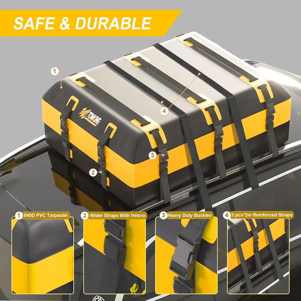 Yellow Waterproof Car Rooftop Cargo Carrier C540