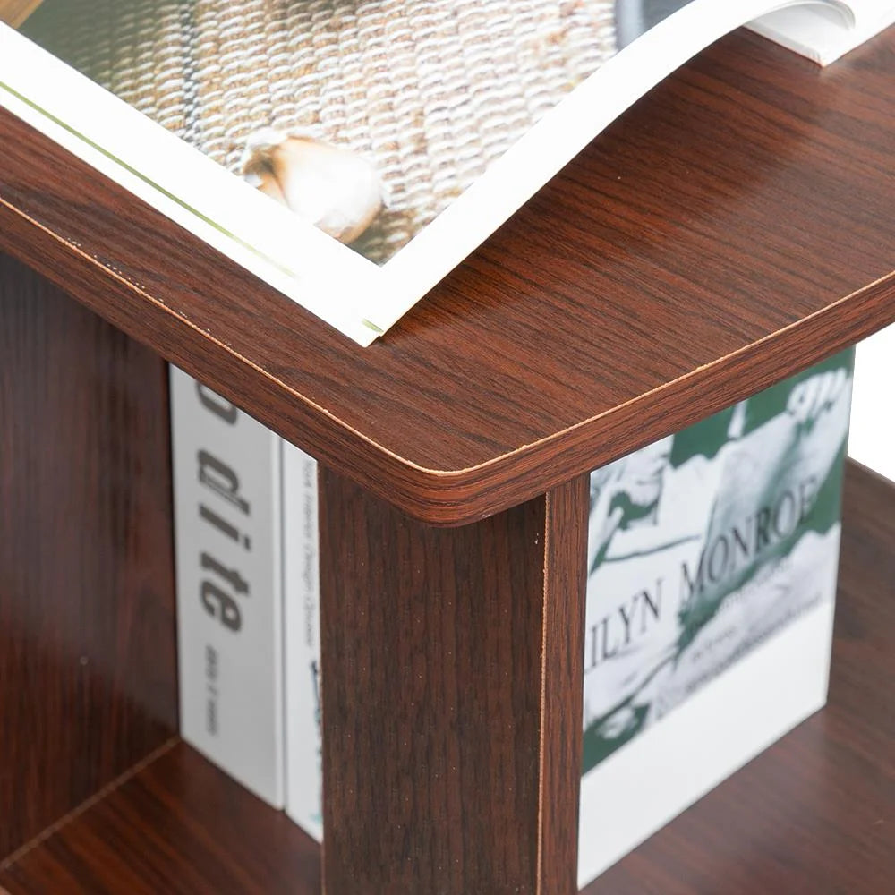 L-Shaped Wood Corner Desk with Bookshelves D368297