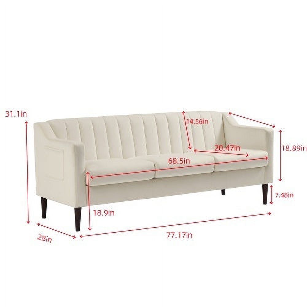 White Convertible Velvet Sofa Bed V83634