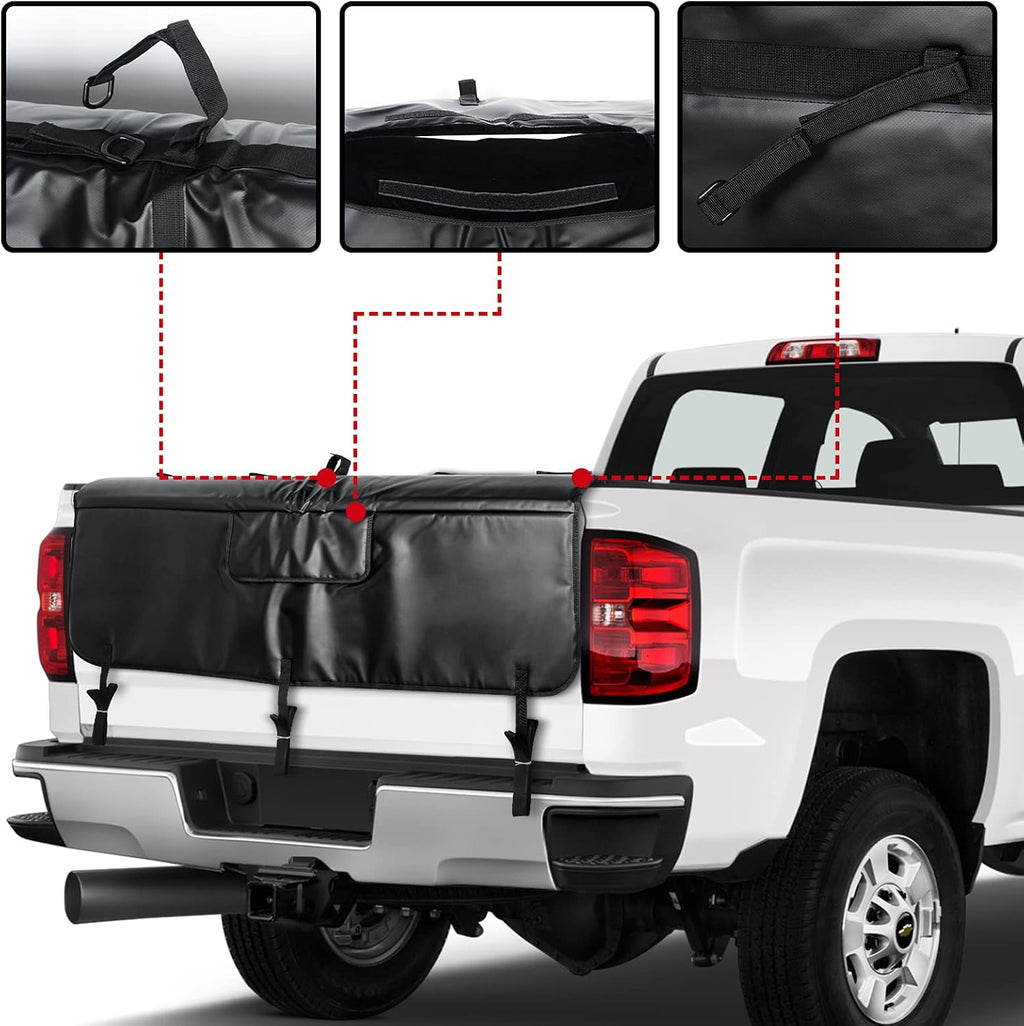 Tailgate Pad for Pickup Truck with Tool Pockets and Velcro Bike Straps 52" Wide Pack of 2 Q31754