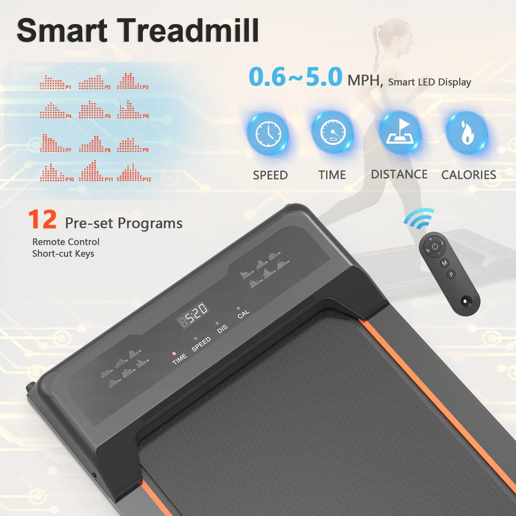 Under Desk Treadmill with LED Display and Remote Control V232173