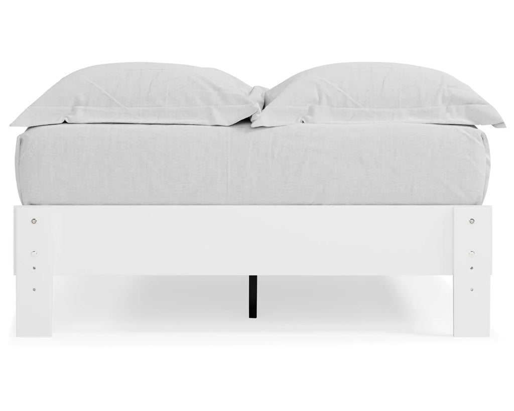 White Full Platform Bed M9478