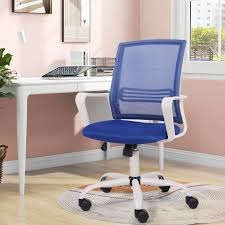 Blue Adjustable Desk Chair with Swivel Casters W42237