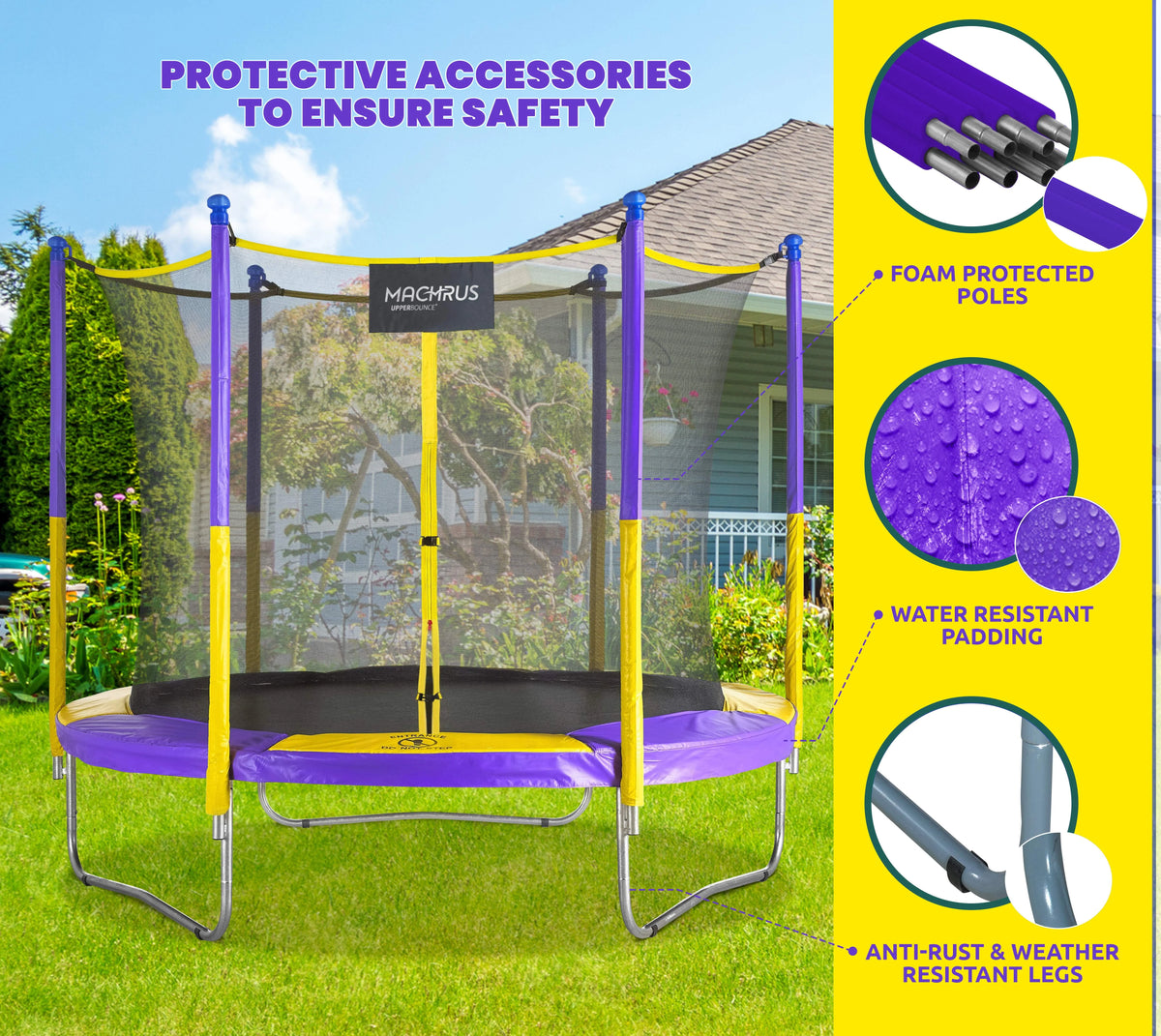9 FT Round Trampoline Set with Safety Enclosure F474116