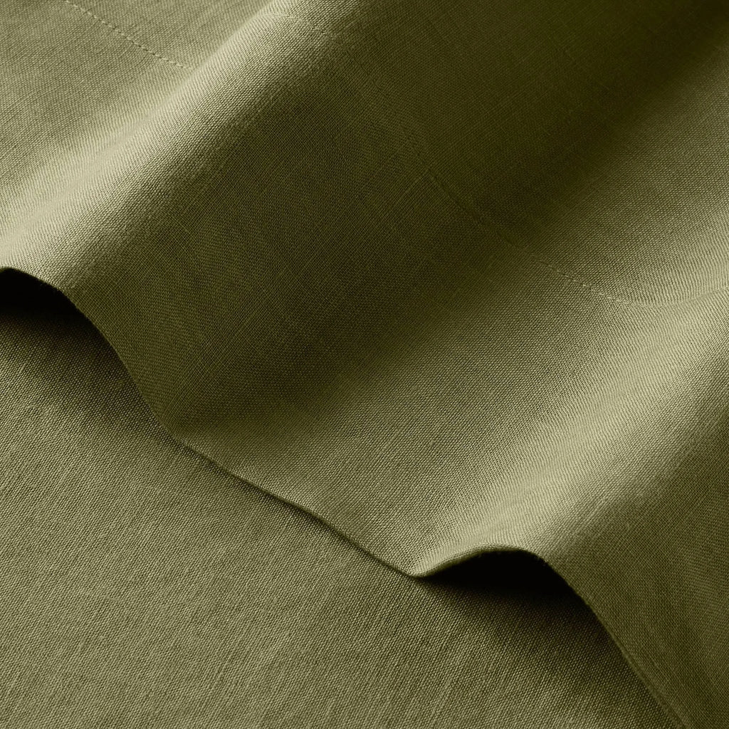 California King 100% Washed Hemp Solid Sheet Set Moss Green K40900