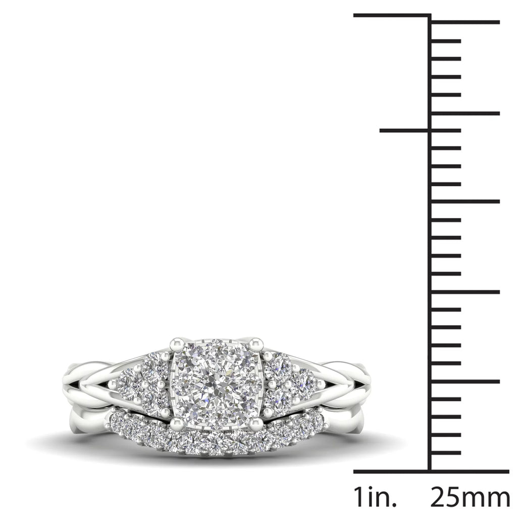 Diamond 10K White Gold Bridal Ring Set Q576051