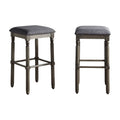 Solid Wood Swivel Bar Stool Gray Set of 2 L180210