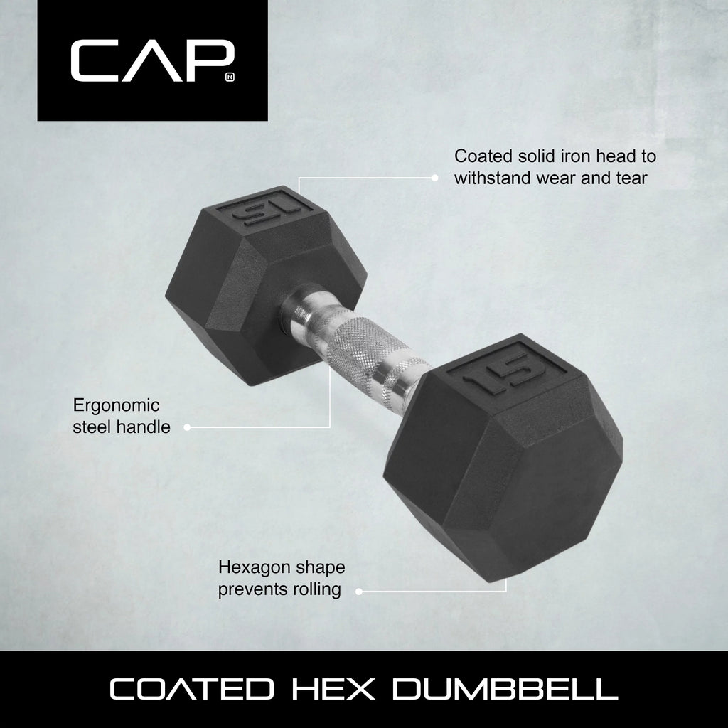 85 lbs Coated Hex Dumbbell I497622