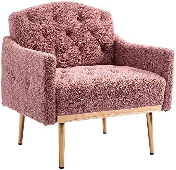 Velvet Accent Chair with Arms and Metal Legs U70939