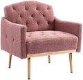 Velvet Accent Chair with Arms and Metal Legs U70939