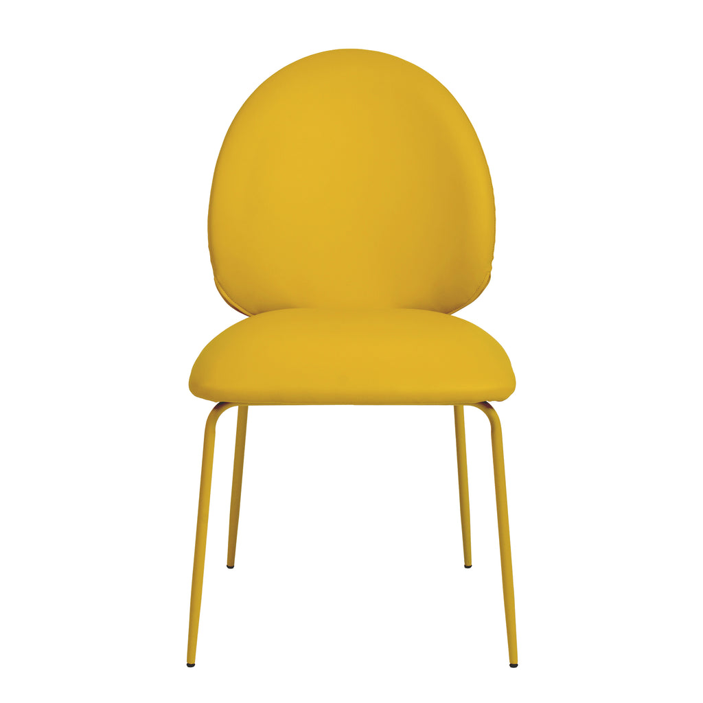 Yellow Vegan Leather Kitchen Chairs Set of 2 H299963