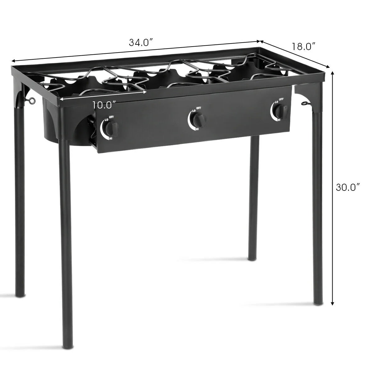 Portable Propane 3 Burner Gas Cooker Outdoor Camp Stove J318