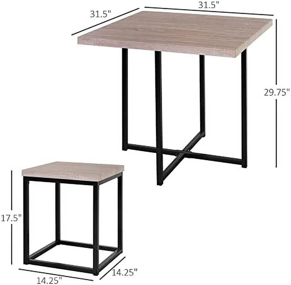 5 Piece Walnut Dining Table Set for 4 E71764